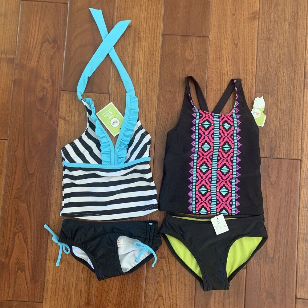 NEW! Girls XS (4/5) Tankini Lot 4 pc Mix & Match Circo Swim bathing suit UPF50+